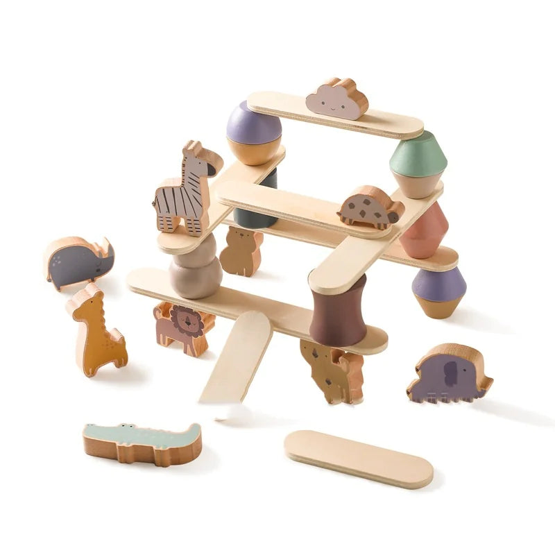 Stackimals™ – Montessori Wooden Toy for Balance and Fine Motor Skills
