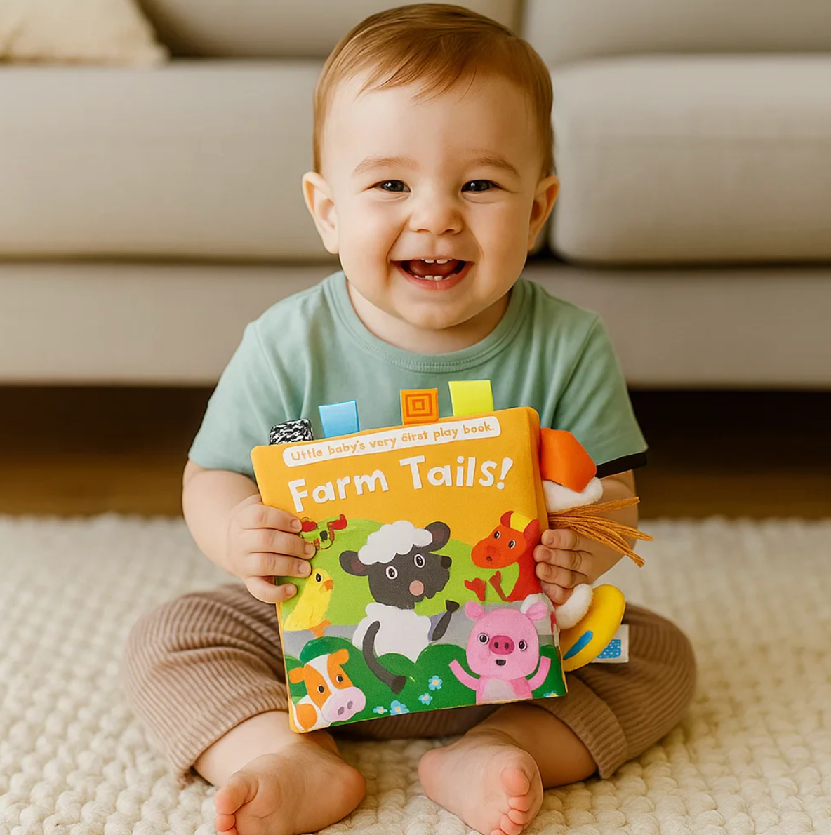 TailTales™ – Soft Animal Cloth Book for Sensory Exploration
