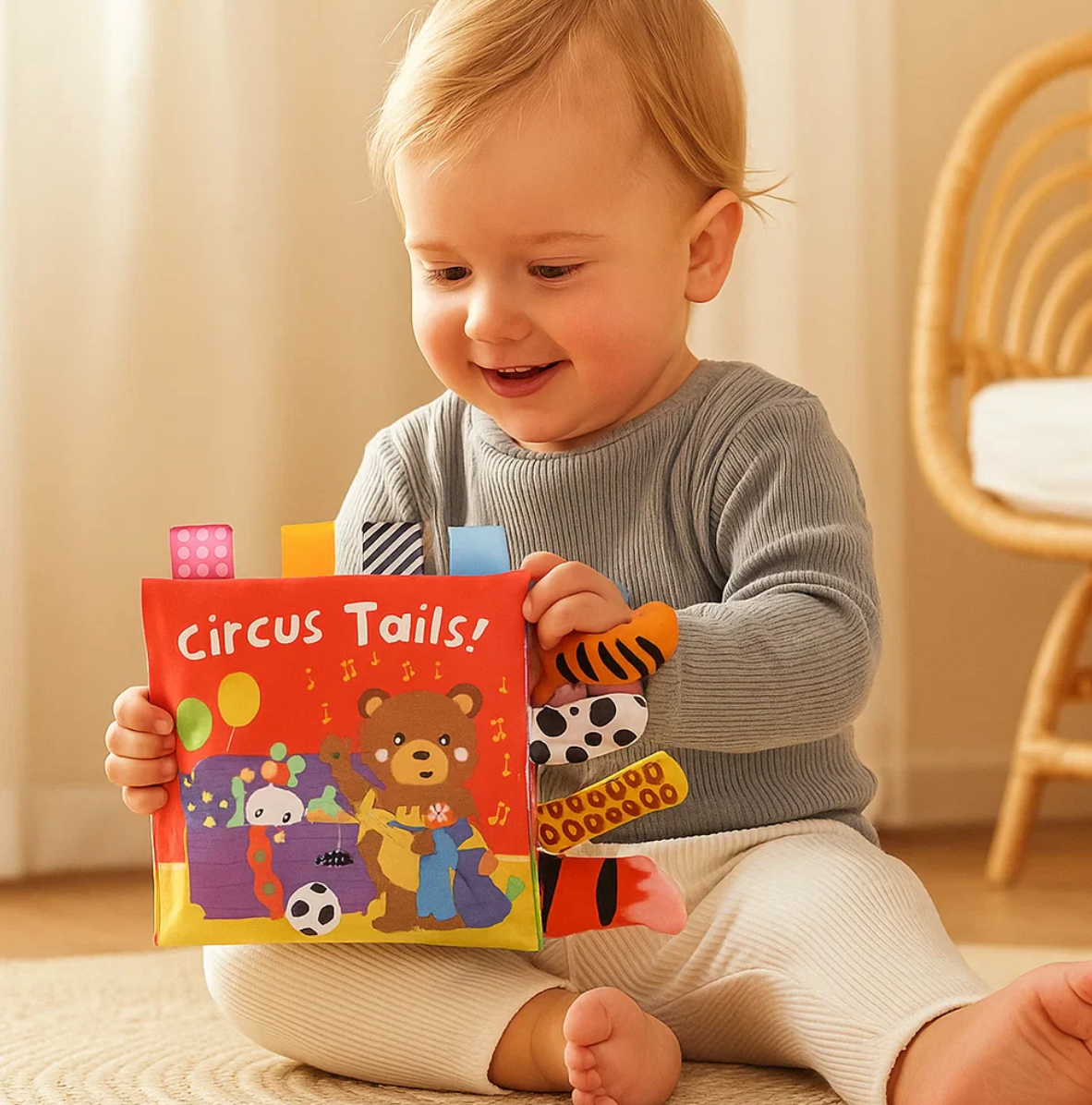 TailTales™ – Soft Animal Cloth Book for Sensory Exploration