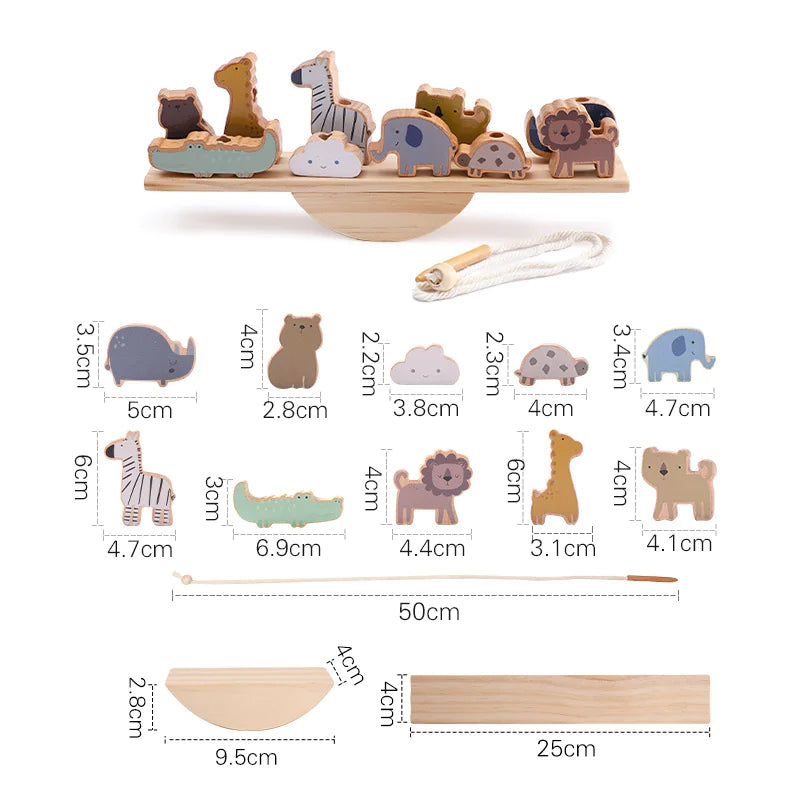 Stackimals™ – Montessori Wooden Toy for Balance and Fine Motor Skills