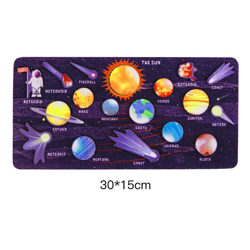 Montessori Astronomy Puzzle with Eight Planet Board