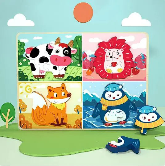 PuzzlePals™ – Montessori 3D Animal Puzzle for Early Brain Development