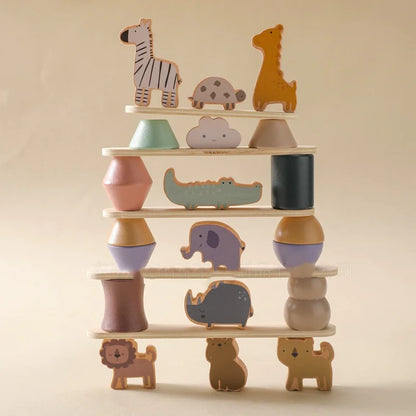 Stackimals™ – Montessori Wooden Toy for Balance and Fine Motor Skills