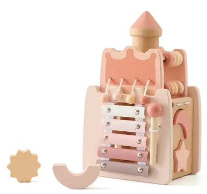 PlayNest™ – Montessori 5-in-1 Wooden Toy for Early Skill Building