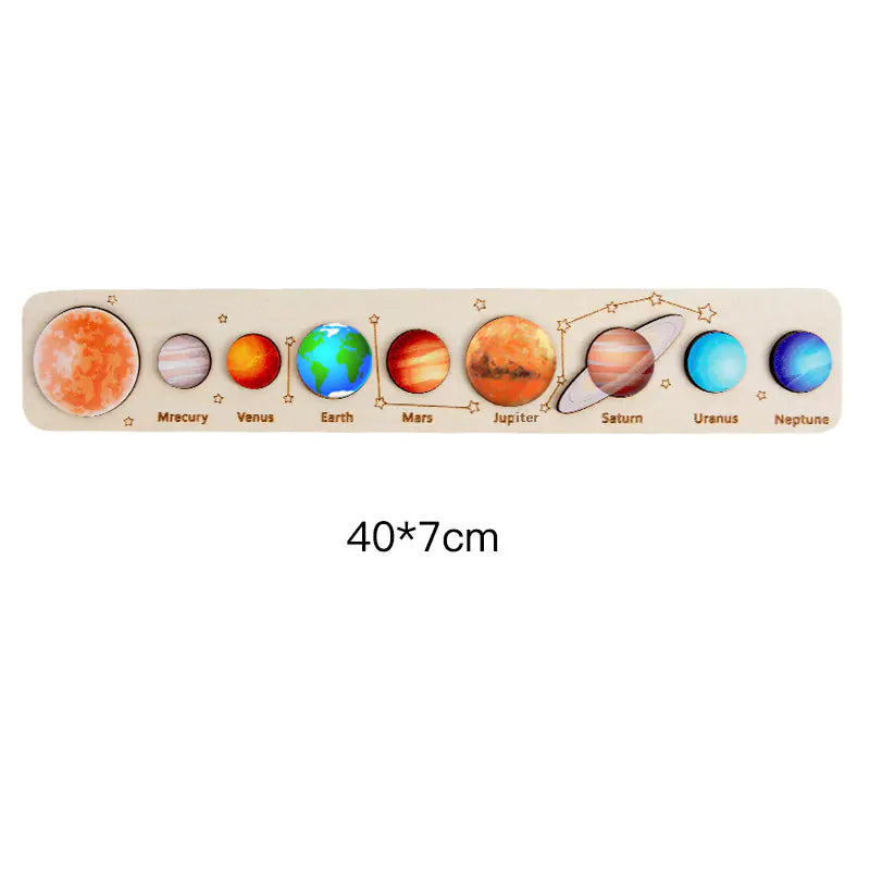 Montessori Astronomy Puzzle with Eight Planet Board